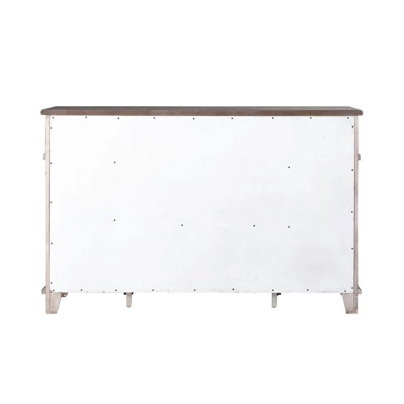 Breakfront Server in Distressed White or Grey