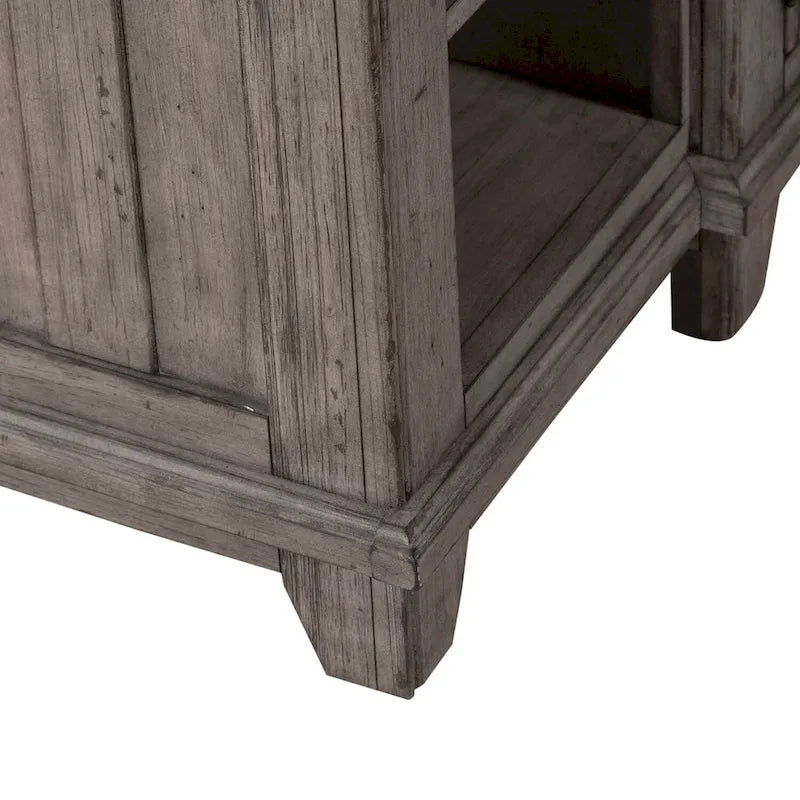 Breakfront Server in Distressed White or Grey