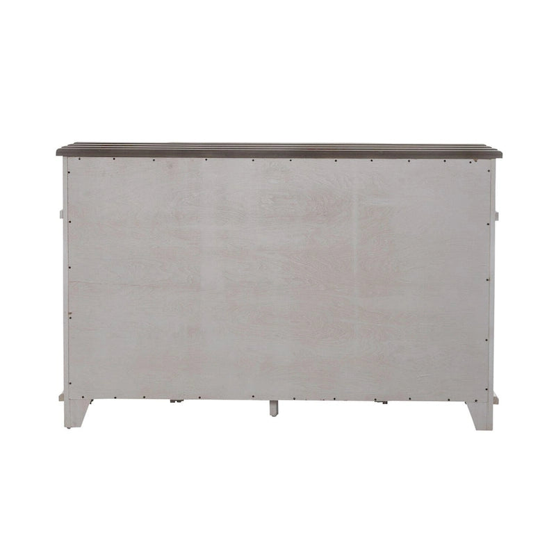Breakfront Server in Distressed White or Grey