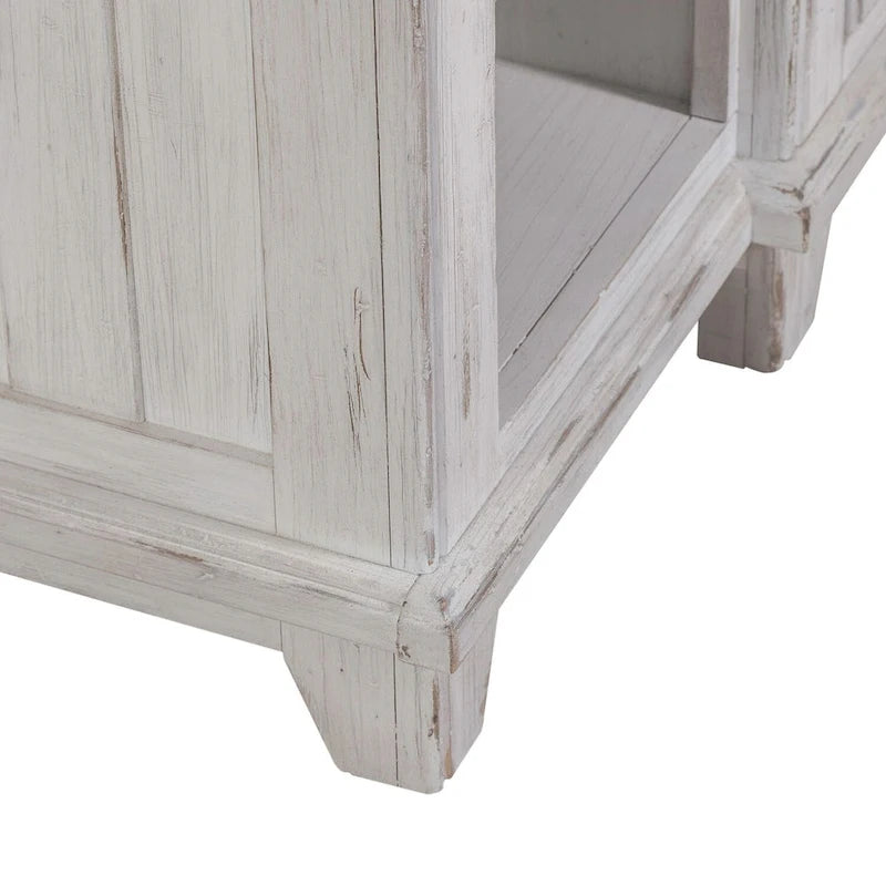 Breakfront Server in Distressed White or Grey