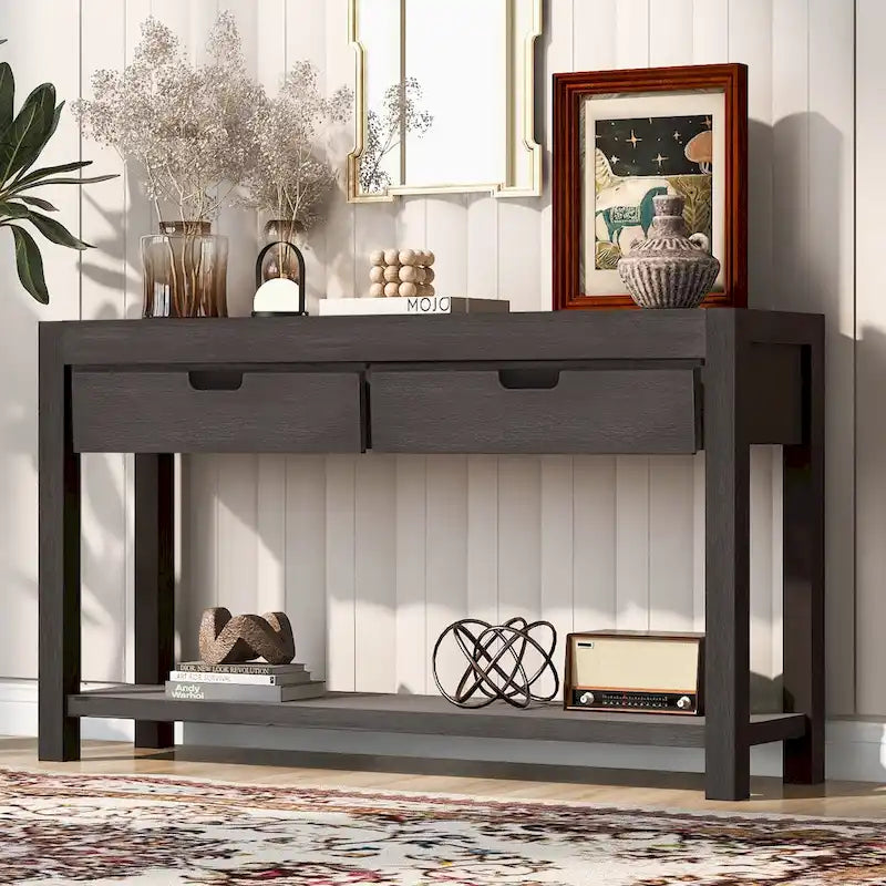 Console Table Entryway Table for Hallway Living Room with 2 Drawers and 1 Shelf