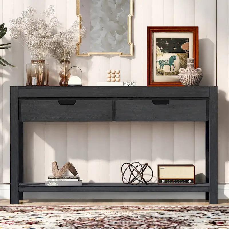 Console Table Entryway Table for Hallway Living Room with 2 Drawers and 1 Shelf