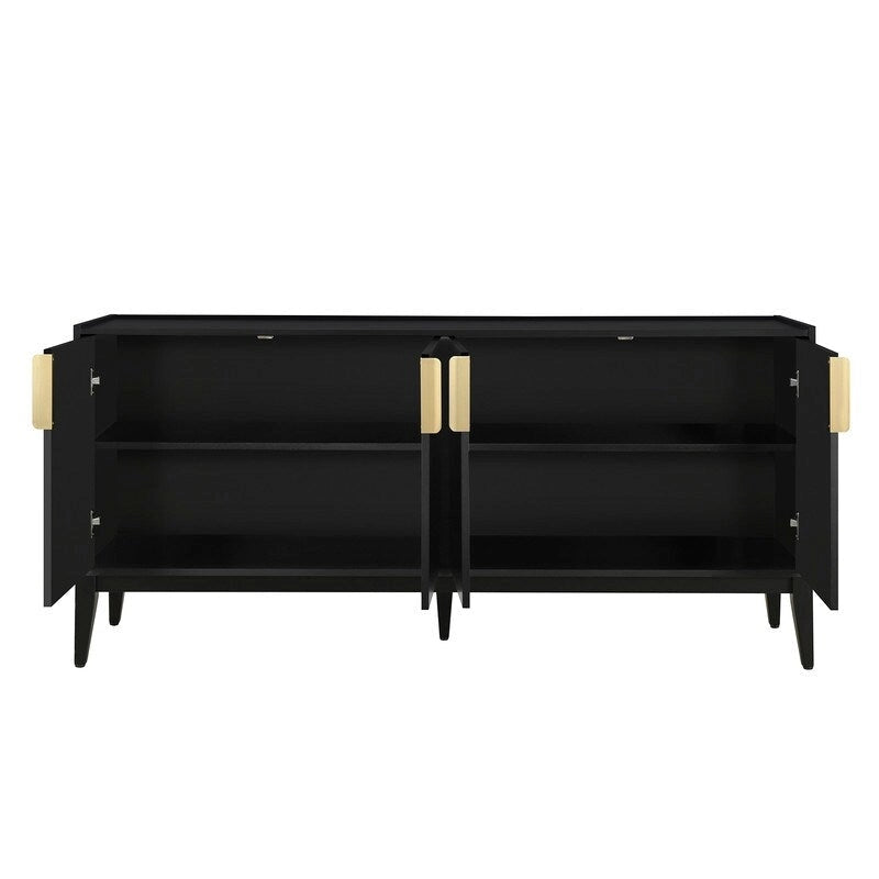Storage Cabinet Sideboard Wooden Cabinet with 4 Doors for Hallway, Entryway, Living Room, Bedroom, Adjustable Shelf