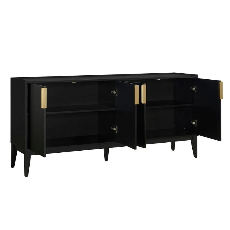 Storage Cabinet Sideboard Wooden Cabinet with 4 Doors for Hallway, Entryway, Living Room, Bedroom, Adjustable Shelf