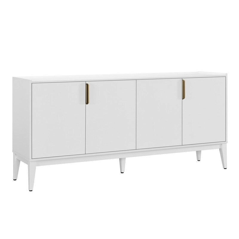 Storage Cabinet Sideboard Wooden Cabinet with 4 Doors for Hallway, Entryway, Living Room, Bedroom, Adjustable Shelf