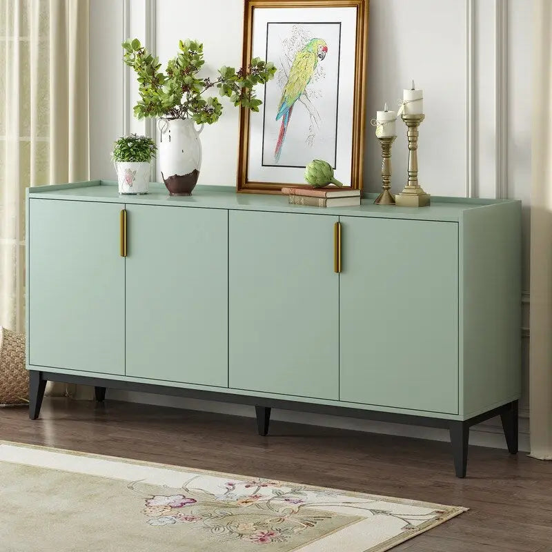 Storage Cabinet Sideboard Wooden Cabinet with 4 Doors for Hallway, Entryway, Living Room, Bedroom, Adjustable Shelf