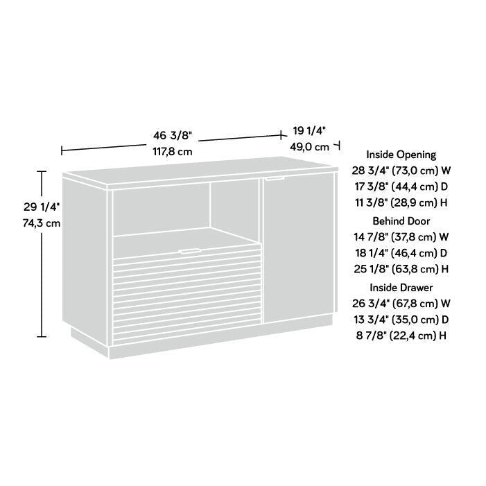 Small Credenza with File Drawer and Adjustable Shelf