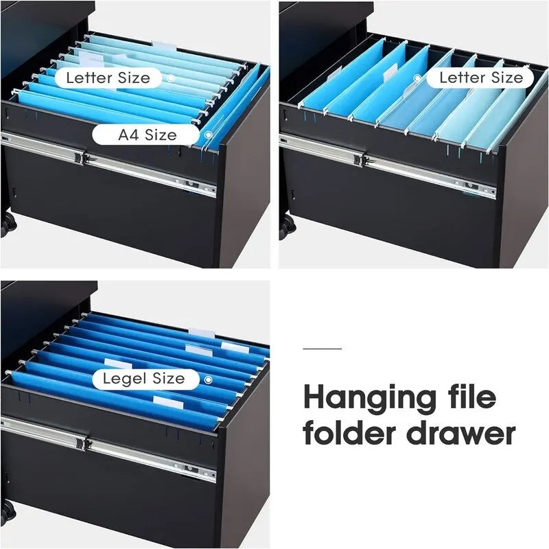 3 Drawer Rolling Pedestal Under Desk