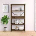 Transitional Four-Shelf Bookcase with 2 Drawers