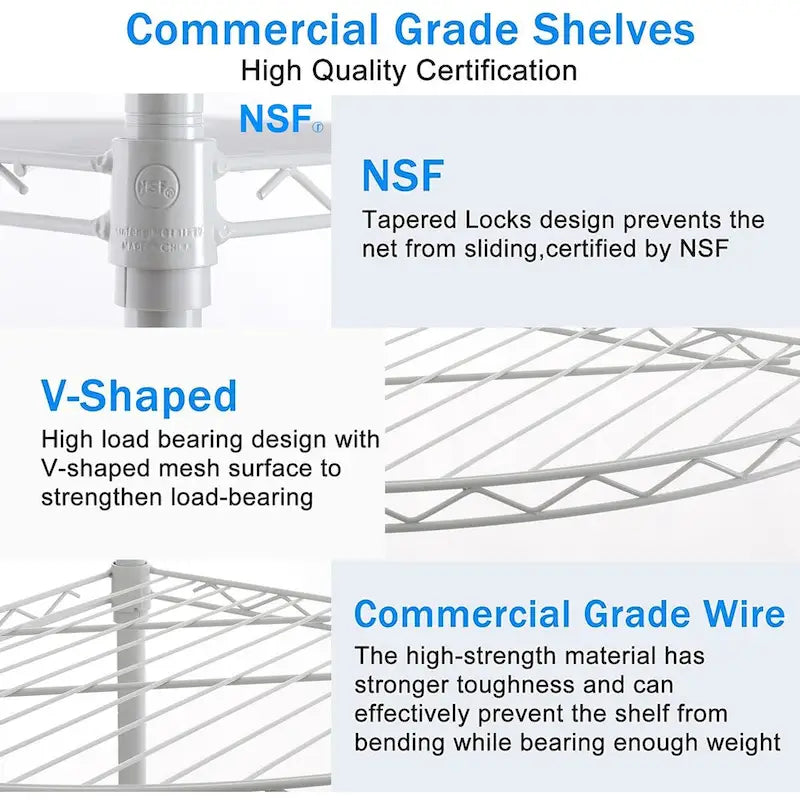 6 Tier Shelf Corner Wire Shelf Rack Adjustable