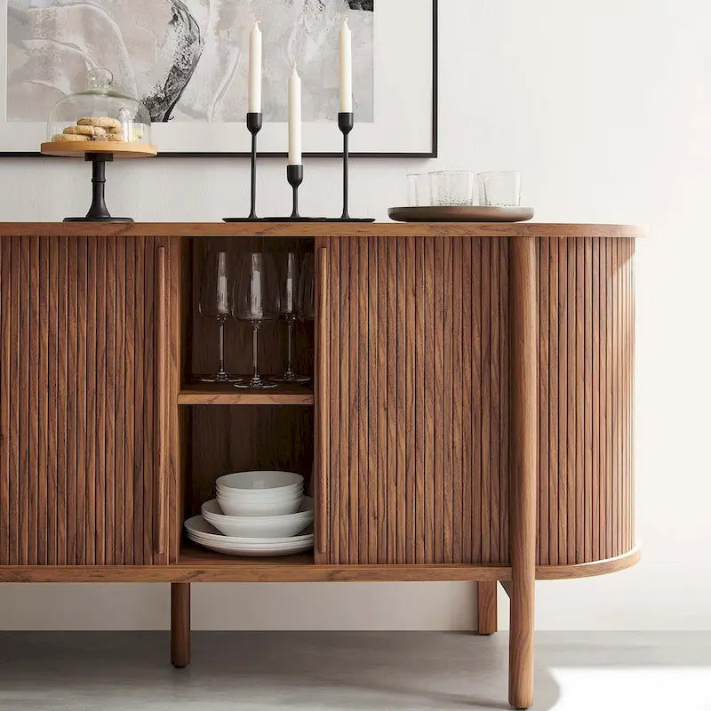 63" Curved Fluted Sideboard