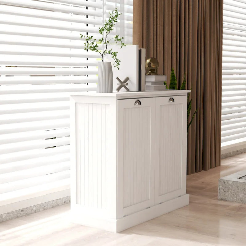 Two-Compartment Tilt-Out Laundry Sorter Cabinet