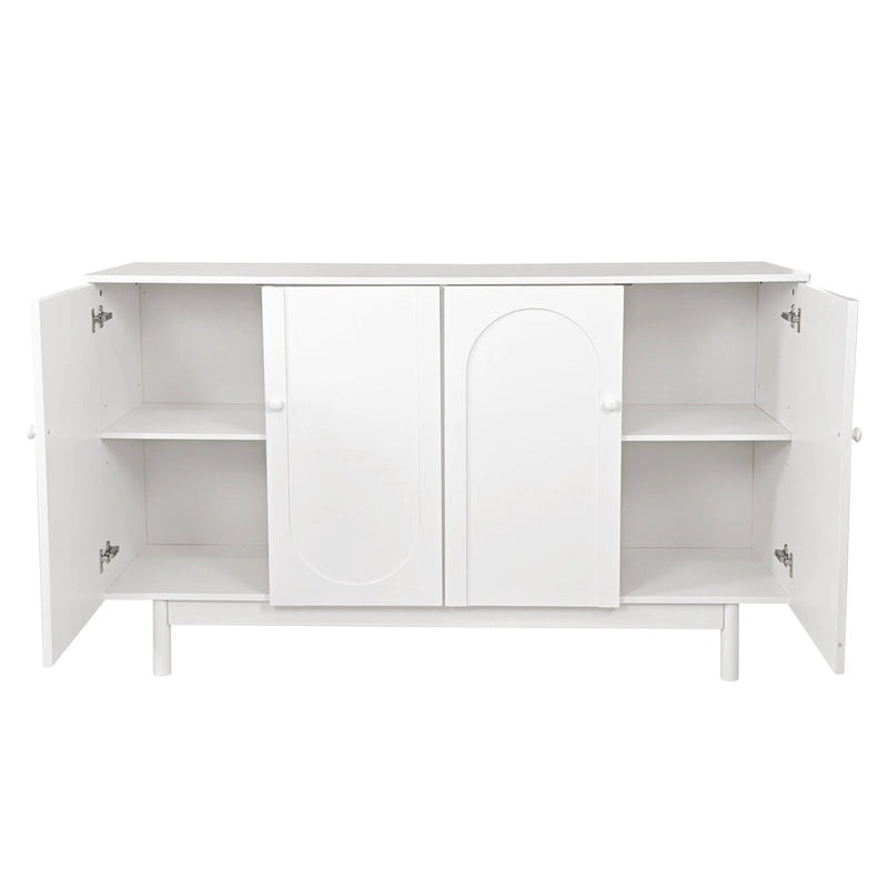 Modern Stylish Sideboard Buffets 4-Door Intaglio Storage Cabinet