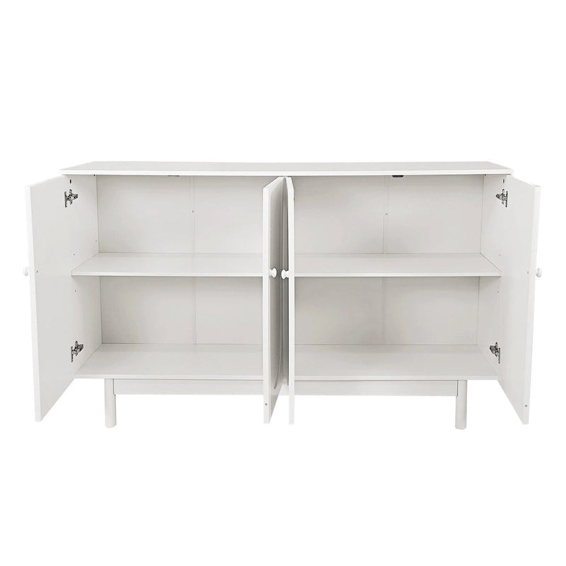 Modern Stylish Sideboard Buffets 4-Door Intaglio Storage Cabinet
