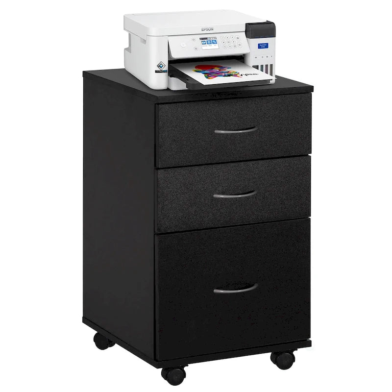 Mobile File Organizer Cabinet with 3 Drawers and Rolling Casters - Perfect for Home Office and Workspace - Fits Under Desk