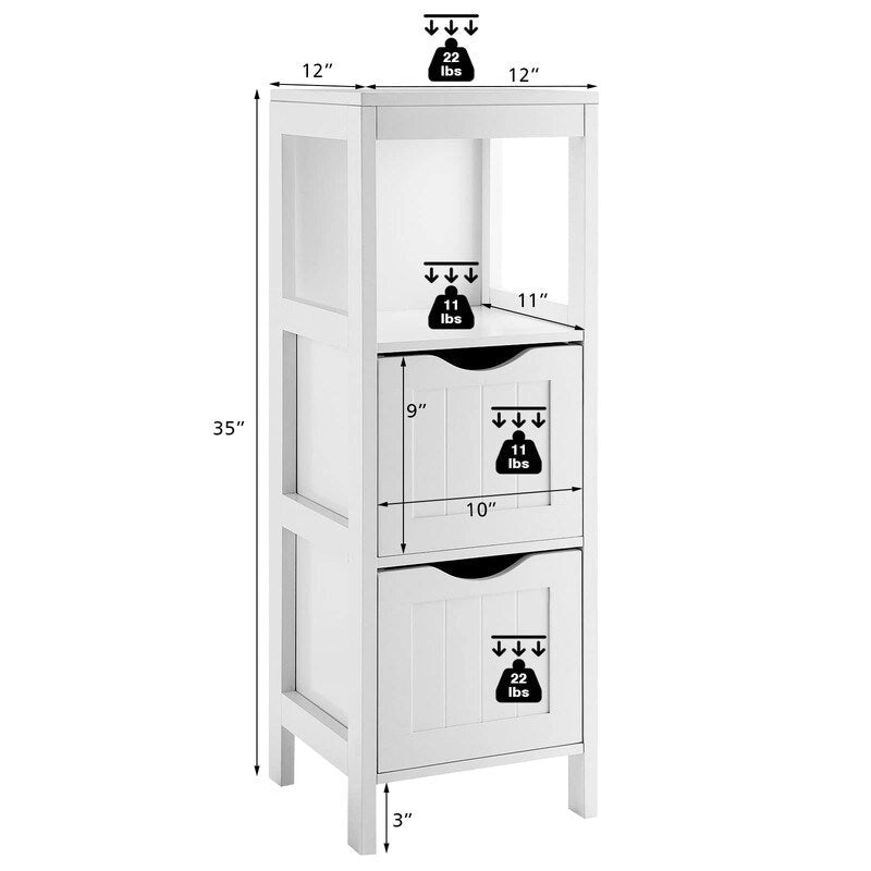 Bathroom Organizers and Storage Cabinet - 12D x 12W x 35H