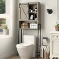 Over-Toilet Storage Cabinet with Sliding Barn Door and Adjustable Shelves