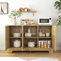 Farmhouse Coffee Bar Storage Cabinet Buffet Sideboard with Adjustable Shelf for Kitchen, Bathroom, Entryway - 3-Door