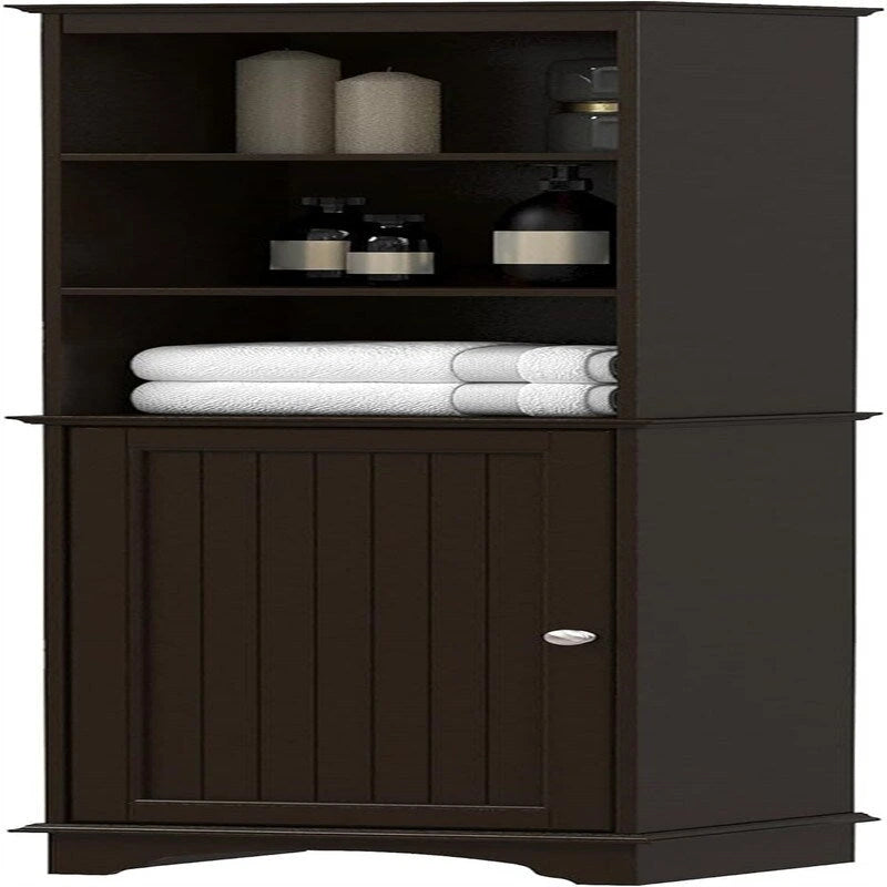 Home Freestanding Storage Cabinet with Three Tier Shelves - 11.8D x 15W x 59.8H