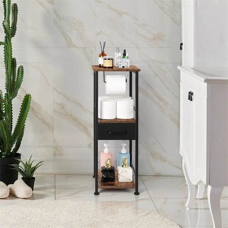 Small Bathroom Storage Shelf Organizer 3 Tier Towel Storage - 10.2D x 11.8W x 28.1H
