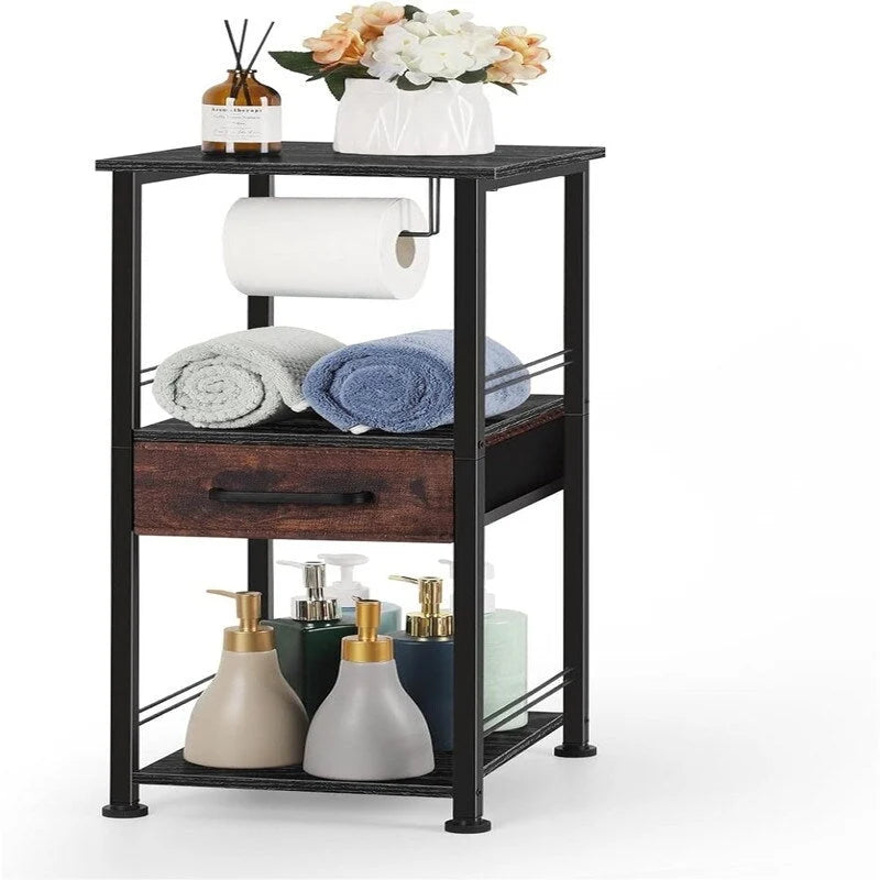 Small Bathroom Storage Shelf Organizer 3 Tier Towel Storage - 10.2D x 11.8W x 28.1H