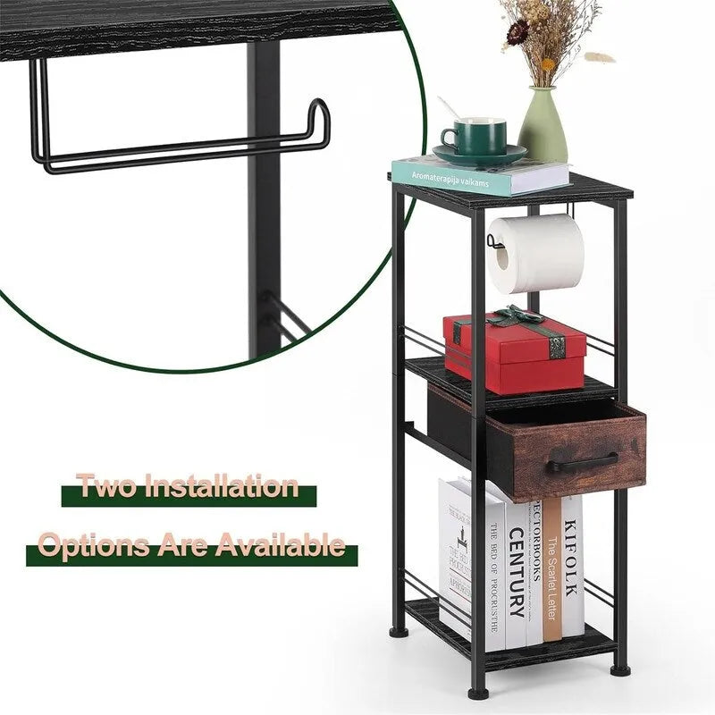 Small Bathroom Storage Shelf Organizer 3 Tier Towel Storage - 10.2D x 11.8W x 28.1H