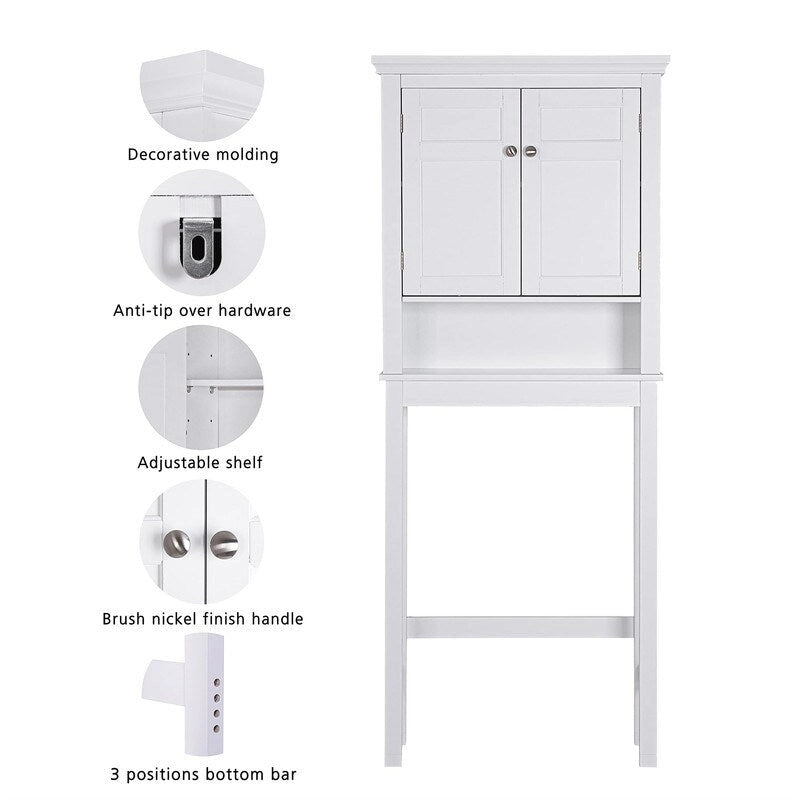 Over The Toilet Storage Cabinet - 7.87D x 27.36W x 65H