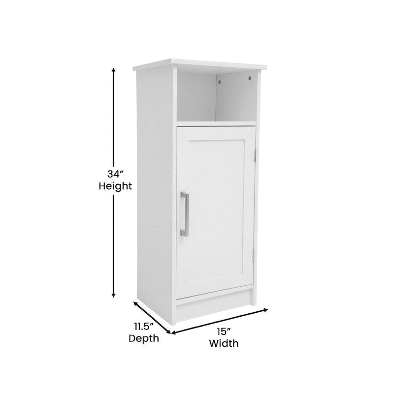 Modern Bathroom Storage Cabinet with Magnetic Close Door and 3 Shelves