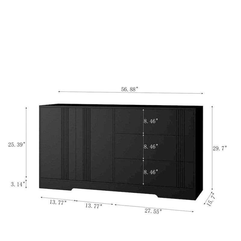Sideboard Buffet Cabinet with Storage, Modern Kitchen Buffet Storage Cabinet with Drawer and Doors